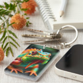 クローズアップiguanaポートレート キーホルダー (正面右)