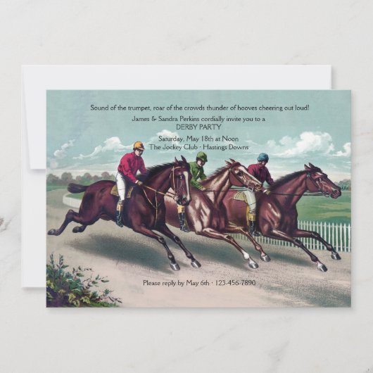 クローズレースダービー招待状 招待状 (正面)