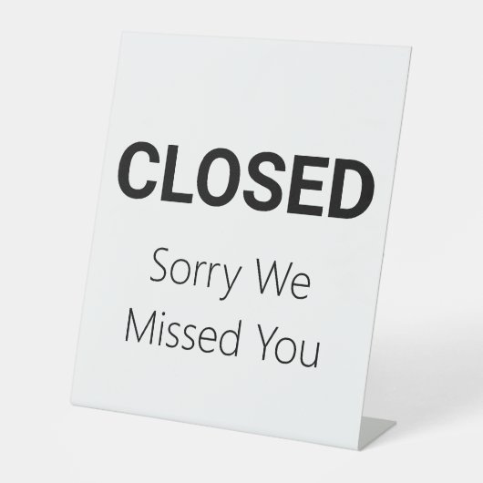 クローズ済み申し訳恋しく思ありませんビジネステンプレート 台座サイン (正面)