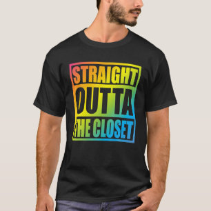 クローゼットから出て誇りを持ったLGBTレインボーギフト Tシャツ