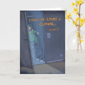 クローゼットのグリーティングカードの不気味なピエロ カード (黄色い花)