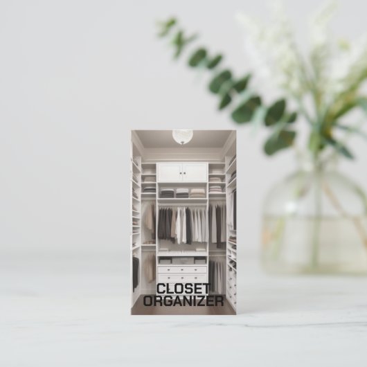 クローゼットの整理 名刺 (スタンド正面)