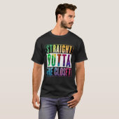 クローゼットを出て行く – ゲイプライドLGBT Tシャツ (正面フル)