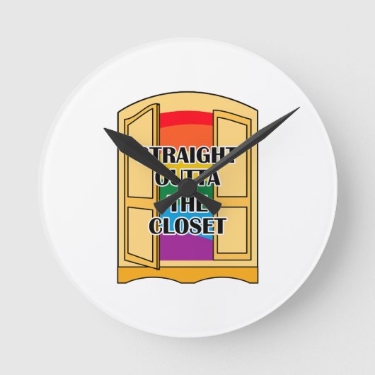 クローゼットを真っすぐ出て ラウンド壁時計 (正面)