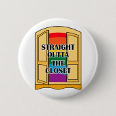 クローゼットを真っすぐ出て 缶バッジ (正面)