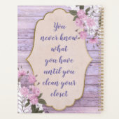 クローゼット引用文プランナーヴィンテージウッドフラワー プランナー手帳 (裏面)