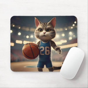 クローソームバスケ:恐れを知らない猫のバスケットボール マウスパッド