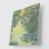 クロードクラシックモネ絵画ー《植物》スイレン(1907年) スクエア壁時計 (傾斜)