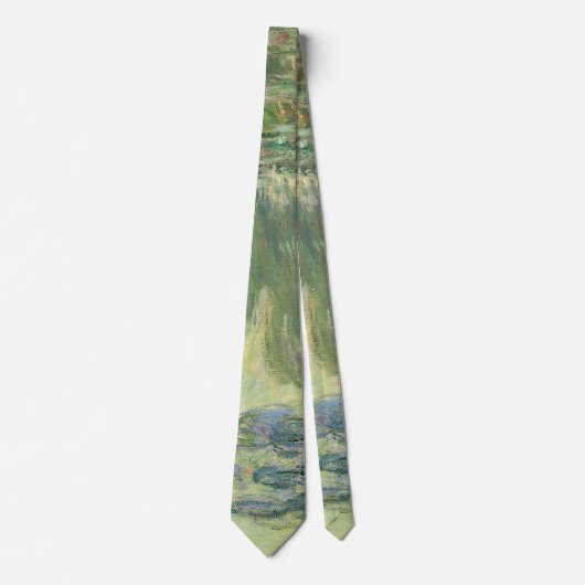 クロードクラシックモネ絵画ー《植物》スイレン（1907年） ネクタイ (正面)