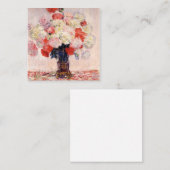 クロードモネによる牡丹の花瓶 スクエア名刺 (正面/裏面)