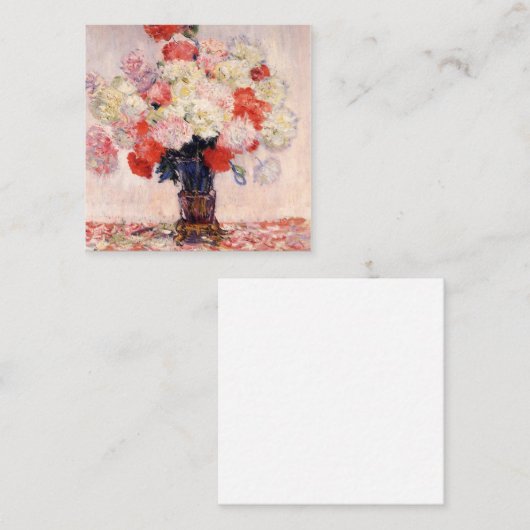 クロードモネによる牡丹の花瓶 スクエア名刺 (正面/裏面)