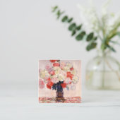 クロードモネによる牡丹の花瓶 スクエア名刺 (スタンド正面)