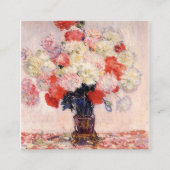 クロードモネによる牡丹の花瓶 スクエア名刺 (正面)