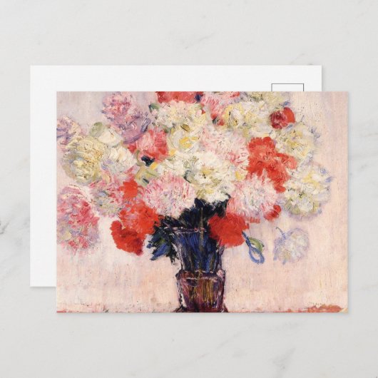 クロードモネによる牡丹の花瓶 ポストカード (正面/裏面)