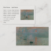 クロードモネのインプレッション日の出（ソレイユレバント） 名刺 (正面/裏面)