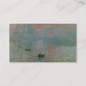 クロードモネのインプレッション日の出（ソレイユレバント） 名刺 (裏面)