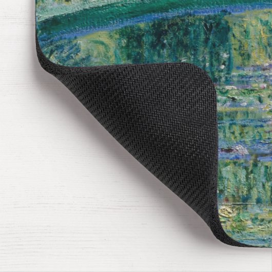 クロードモネの睡蓮と日本の橋 マウスパッド (コーナー)