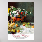 クロードモネアート引用文花と果実 ポスター (正面)