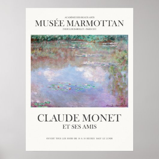 クロードモネウォーターリリヨンアートプリントヴィンテージ ポスター (正面)