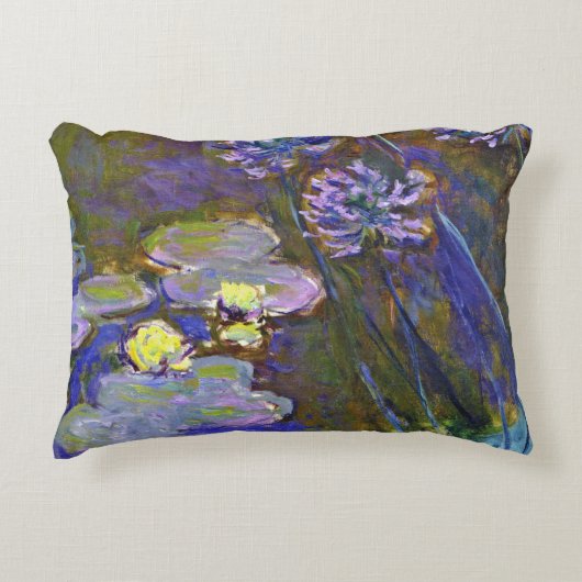 クロードモネウォーターリリーアガパンサス アクセントクッション (正面)