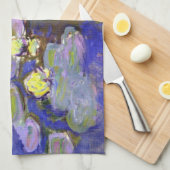 クロードモネウォーターリリーアガパンサス キッチンタオル (四つ折り)