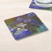 クロードモネウォーターリリーアガパンサス スクエアペーパーコースター (アングル)