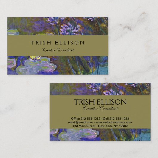 クロードモネウォーターリリーアガパンサス 名刺 (正面/裏面)