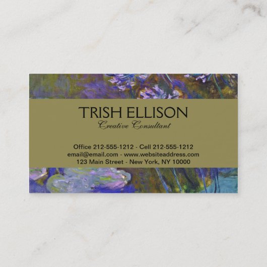 クロードモネウォーターリリーアガパンサス 名刺 (裏面)