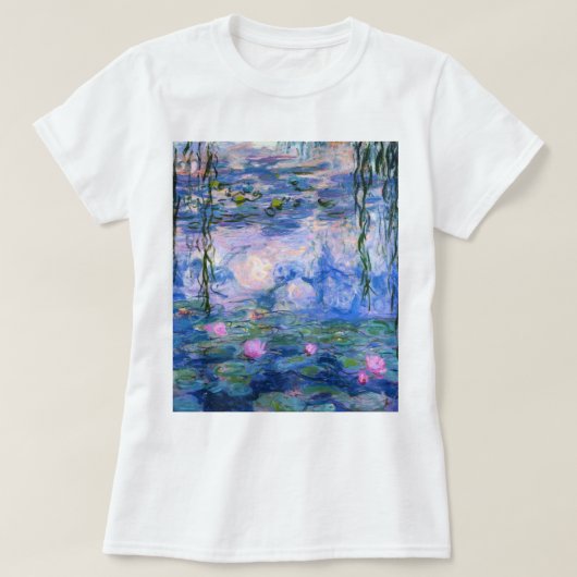 クロードモネウォーターリリーヴィンテージフローラHDアート Tシャツ (デザイン正面)