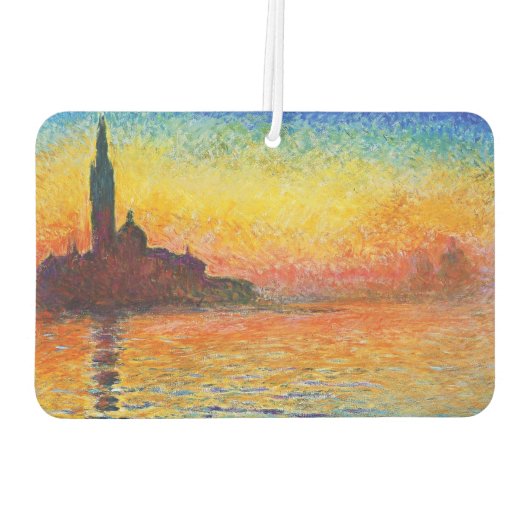 クロードモネサンセットインヴェネツィア印象派アート カーエアーフレッシュナー (裏面)