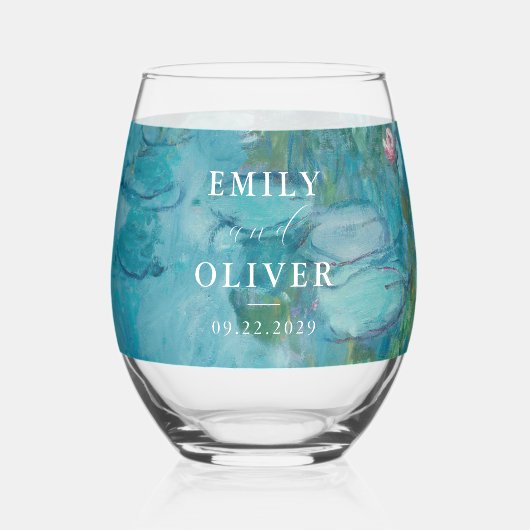 クロードモネスイリ結婚ーズ ステムなしワイングラス (正面)