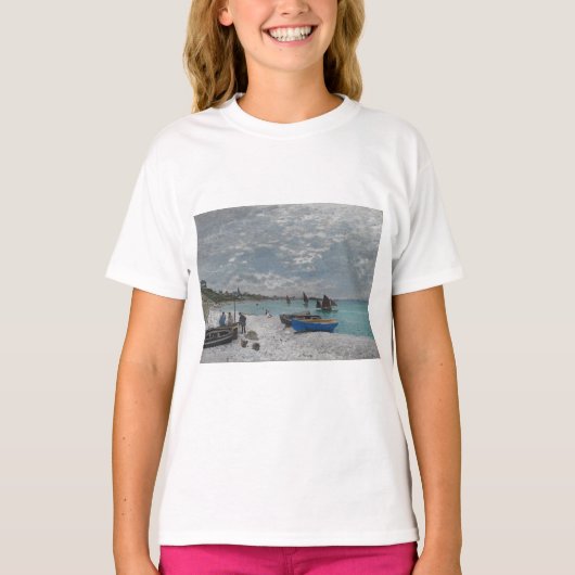 クロードモネスカイ雲ボート船海海 Tシャツ (正面)