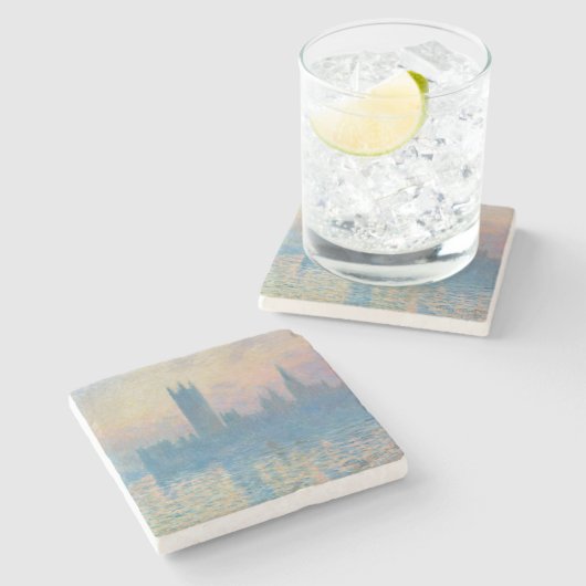 クロードモネハウスオブザラベリーサンセット ストーンコースター (横)