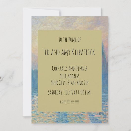 クロードモネハウスオブザラベリーサンセット 招待状 (裏面)