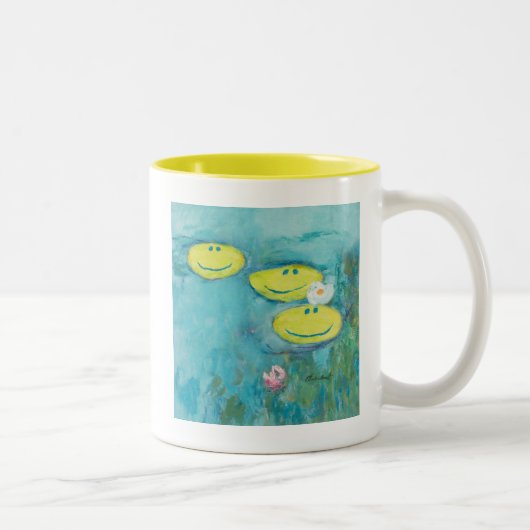 クロードモネハピー顔 ツートーンマグカップ (右)