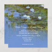 クロードモネヴィンテージ結婚《植物》スイレン 招待状 (正面/裏面)