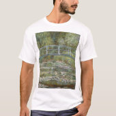 クロードモネ水リリー日本の池(歩道橋) Tシャツ (正面)