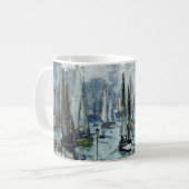 クロードモネ魚釣りボー離れトズザハーバー コーヒーマグカップ (正面左)