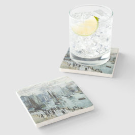 クロードモネ魚釣りボー離れトズザハーバー ストーンコースター