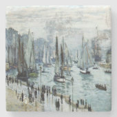 クロードモネ魚釣りボー離れトズザハーバー ストーンコースター (正面)