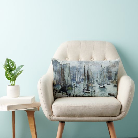 クロードモネ魚釣りボー離れトズザハーバー ランバークッション (椅子)