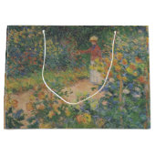 クロードモネ1895ヴィンテージインザガーデン ラージペーパーバッグ (正面)