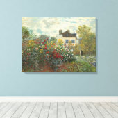 クロードモネ |アルゼンテウイルのアーティストガーデン キャンバスプリント (インサイチュ (ウッドフロア))