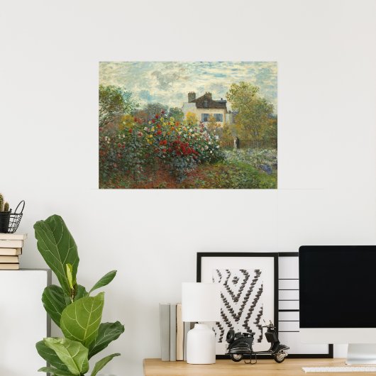 クロードモネ |アルゼンテウイルのアーティストガーデン ポスター (ホームオフィス)