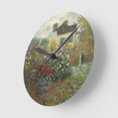 クロードモネ |アルゼンテウイルのアーティストガーデン ラウンド壁時計 (傾斜)
