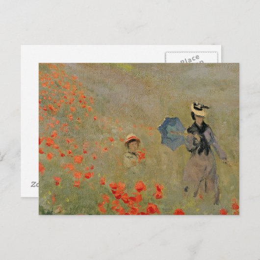 クロードモネ |アルゼンテウイル近郊の野生のケシ類 ポストカード (正面/裏面)