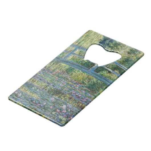 クロードモネ – ウォーターリリー池，グリーン調和 クレジットカード栓抜き (裏面アングル)