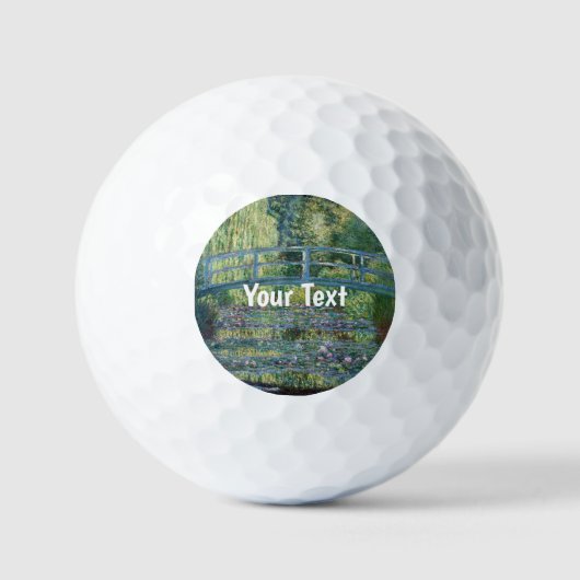 クロードモネ – ウォーターリリー池,グリーン調和 ゴルフボール (正面)