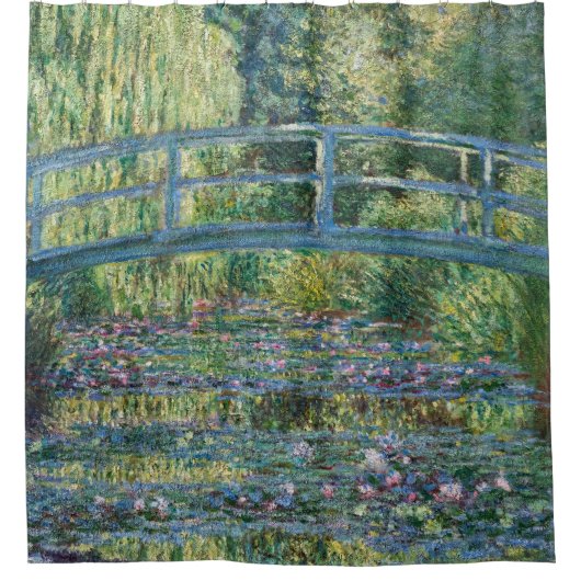 クロードモネ – ウォーターリリー池,グリーン調和 シャワーカーテン (正面)