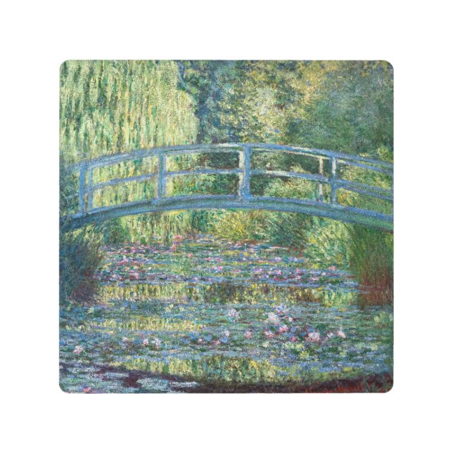 クロードモネ – ウォーターリリー池，グリーン調和 メタルプリント (正面)